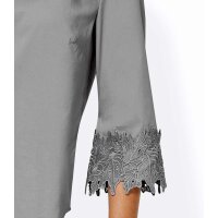 Bluse m. Spitze, grau