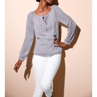 Bluse m. Spitze, grau