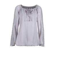 Bluse m. Spitze, grau
