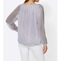 Blouse with lace, grey