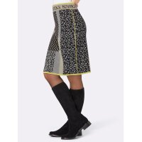 Jacquard-Strickrock, schwarz-hellgrau-gemustert
