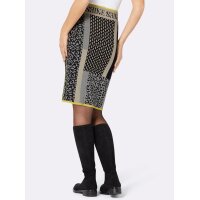 Jacquard-Strickrock, schwarz-hellgrau-gemustert
