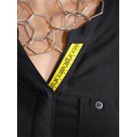 Hemdbluse  mit Schriftzug am Ripsband, schwarz