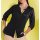 Hemdbluse  mit Schriftzug am Ripsband, schwarz