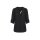 Hemdbluse  mit Schriftzug am Ripsband, schwarz