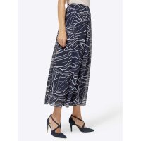 Georgette-Druckrock, marine-bunt