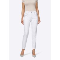 Stretch-Jeans m. Schmucksteinchen, weiß