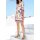 Print dress with lacing, ecru-multicolour