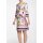 Print dress with lacing, ecru-multicolour