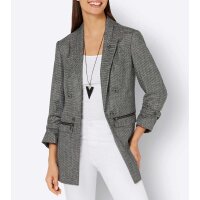 Blazer m. Glanzgarn, schwarz-silberfarben-meliert