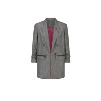 Blazer m. Glanzgarn, schwarz-silberfarben-meliert