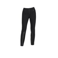 Stretch-Hose im Materialmix, schwarz