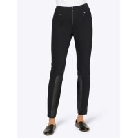 Stretch-Hose im Materialmix, schwarz