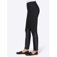 Stretch-Hose im Materialmix, schwarz