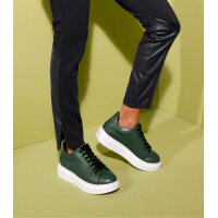Stretch-Hose im Materialmix, schwarz