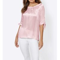 Blouse with silk, rosé