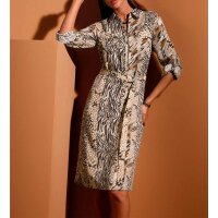 Hemdblusenkleid, champagner-bedruckt