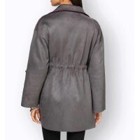 Longjacke in Doubleface-Optik, anthrazit-magenta