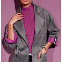 Longjacke in Doubleface-Optik, anthrazit-magenta