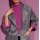 Longjacke in Doubleface-Optik, anthrazit-magenta