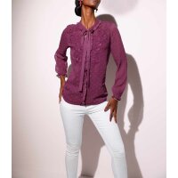 Bluse m. Stickerei + Top, beere
