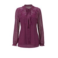 Bluse m. Stickerei + Top, beere