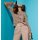 Bluse, beige-schwarz-bedruckt