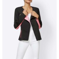 Jerseyblazer m. Reißverschluss, schwarz-rosé