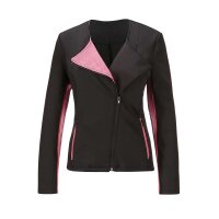 Jerseyblazer m. Reißverschluss, schwarz-rosé