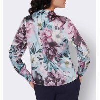 Satin-Druckbluse, kalkmint-mauve