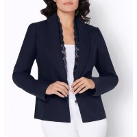 Lyocell-Blazer m. Spitze, marine