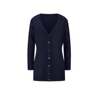 Cardigan with lace on the sleeves, navy