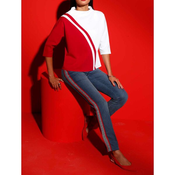 Shirt, red-white