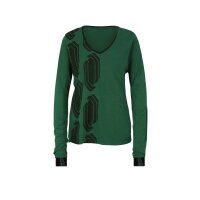 Langarmshirt, moos-schwarz-bedruckt
