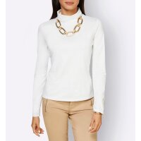 Rollkragenshirt m.  Reißverschlüssen, ecru