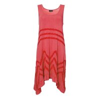 Kleid m. Spitze, rot-weiß