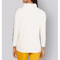 Langarmshirt m. bedrucktem Einsatz, ecru-gau