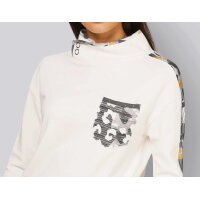 Langarmshirt m. bedrucktem Einsatz, ecru-gau
