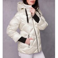 Daunenjacke m. Kapuze, ecru