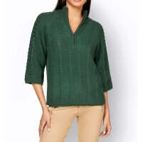 Stehkragenpullover m. Zopfmuster, grün