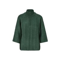 Stehkragenpullover m. Zopfmuster, grün