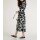 Print dress with belt, black-white
