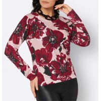 Sweater with floral print, powder-red