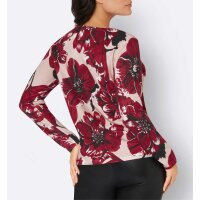 Sweter z nadrukiem kwiatowym, pudrowoczerwony