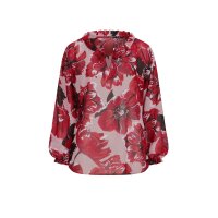 georgette print blouse, powder-red