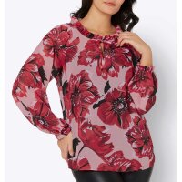 Georgette-Druckbluse, puder-rot
