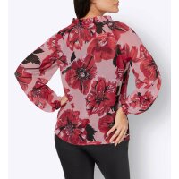 Georgette-Druckbluse, puder-rot