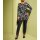 Stretch trousers with decorative slit, black