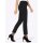 Stretch trousers with decorative slit, black