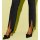 Stretch trousers with decorative slit, black